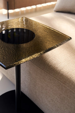 Caracole Resurface Side Table – front view – Lusso Furniture Miami