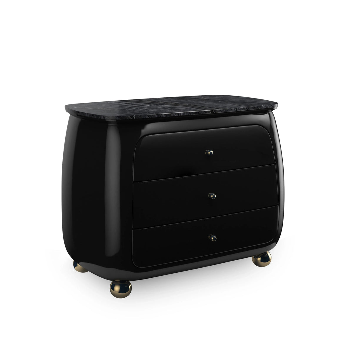 Caracole Cabochon Nightstand – side view – Lusso Furniture Miami
