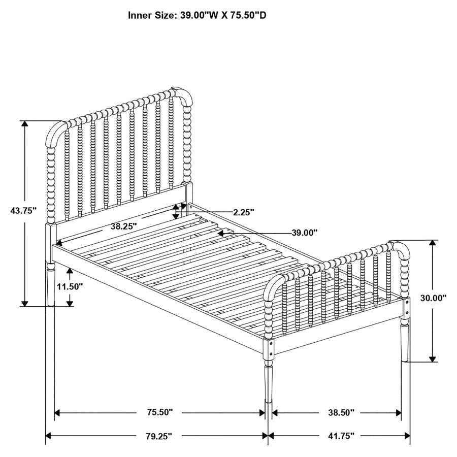 Jones Wood Twin Open Frame Bed White-zoom-3