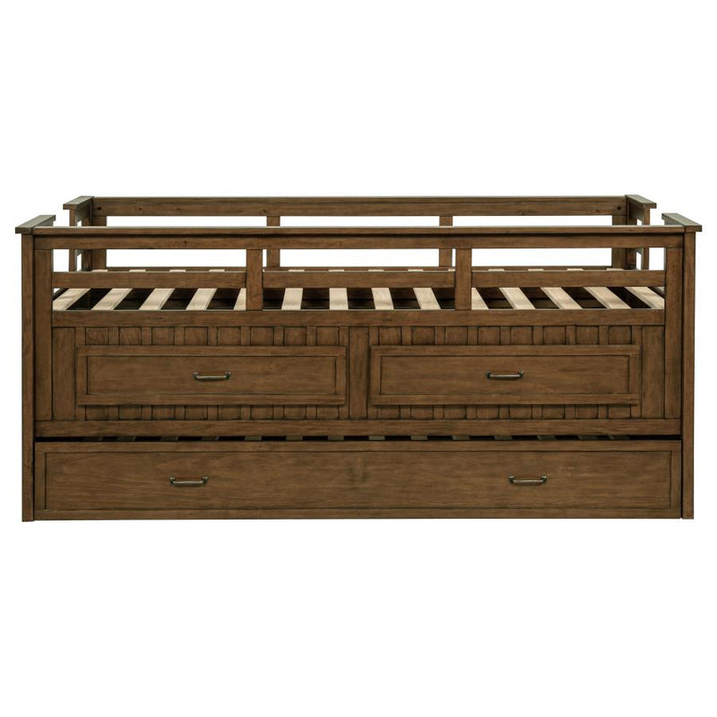 Carlsbad Wood Twin Captains Bed With Trundle Medium Brown-zoom-