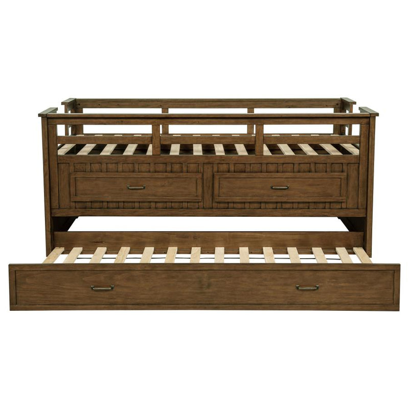 Carlsbad Wood Twin Captains Bed With Trundle Medium Brown-zoom-