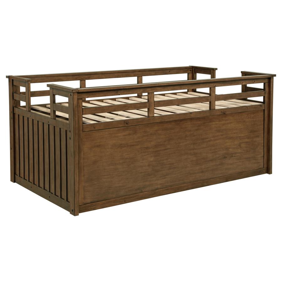 Carlsbad Wood Twin Captains Bed With Trundle Medium Brown-8