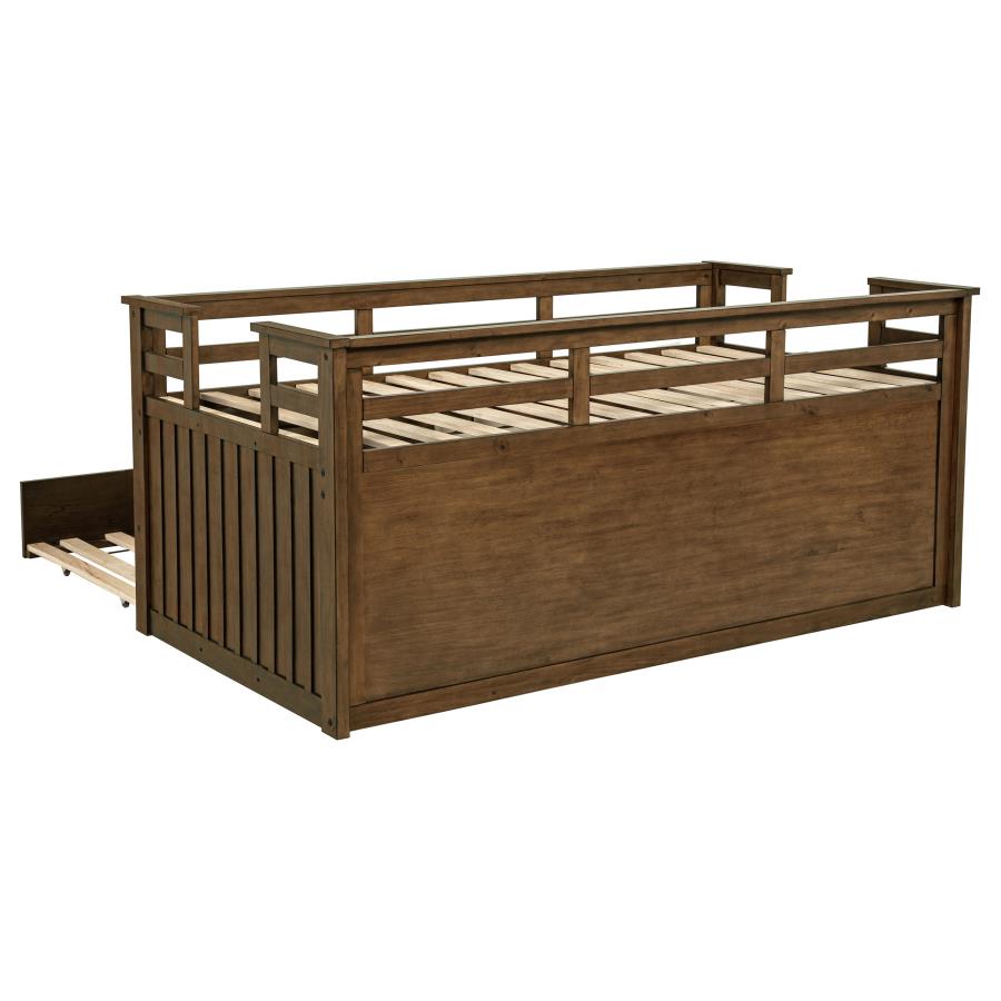 Carlsbad Wood Twin Captains Bed With Trundle Medium Brown-9