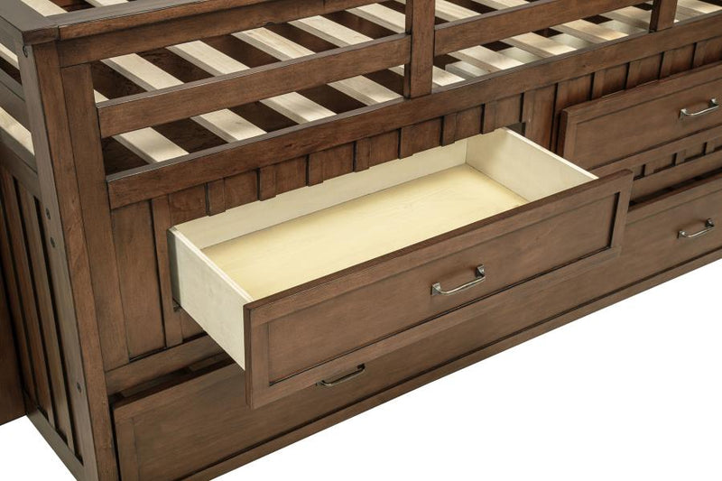 Carlsbad Wood Twin Captains Bed With Trundle Medium Brown-zoom-