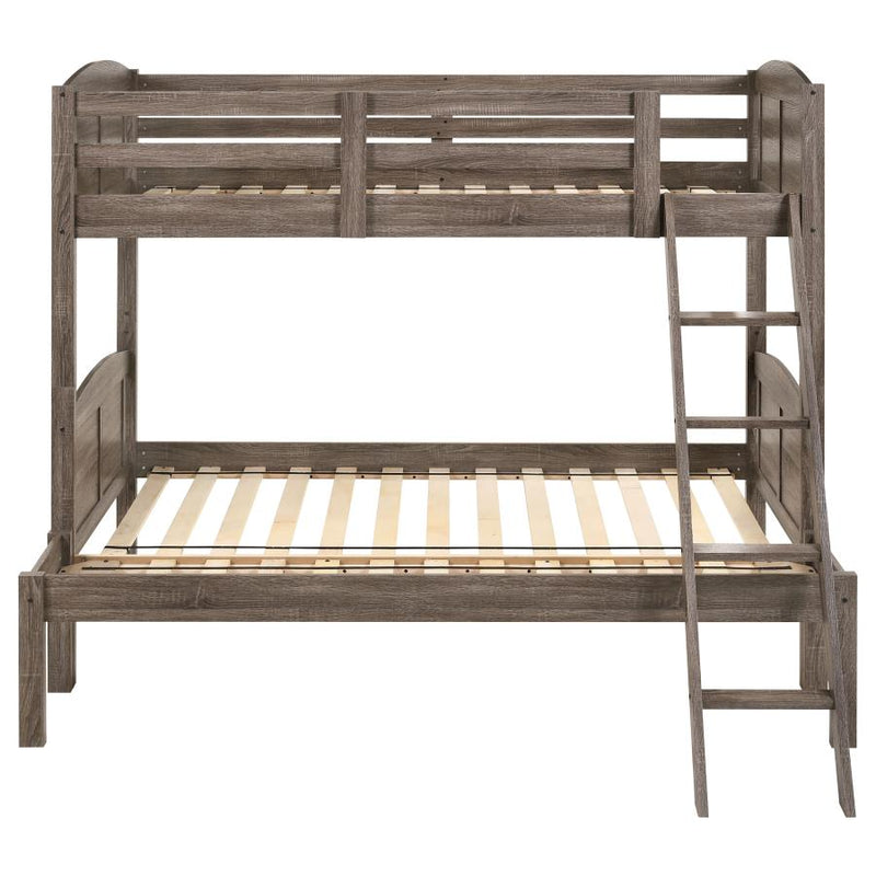 Flynn Wood Twin Over Full Bunk Bed Weathered Brown-zoom-