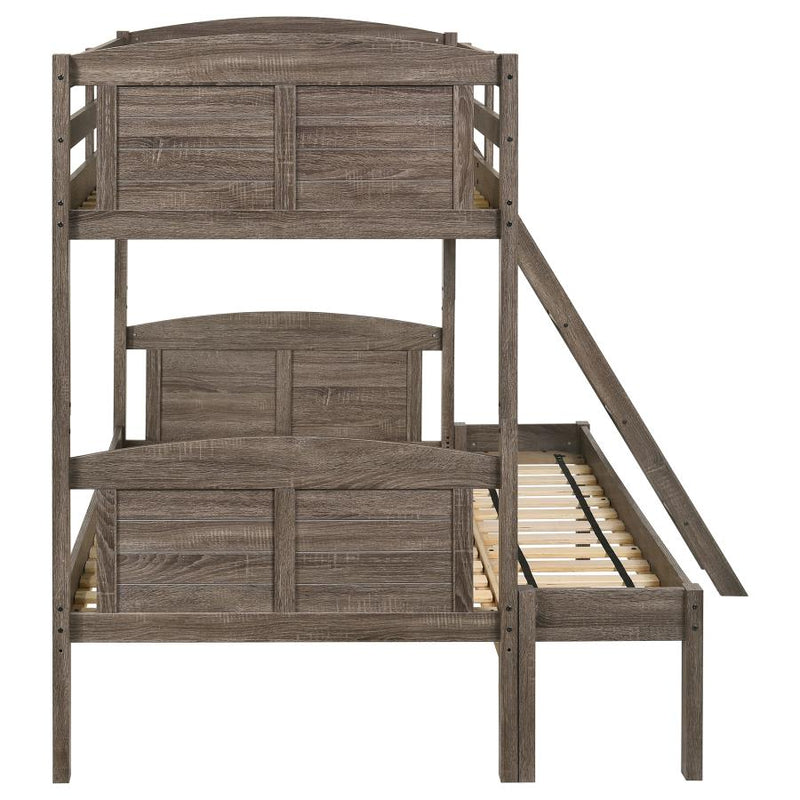 Flynn Wood Twin Over Full Bunk Bed Weathered Brown-zoom-