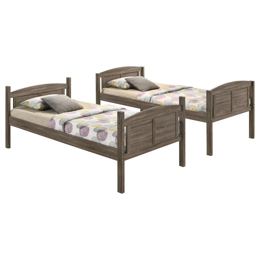 Flynn Wood Twin Over Full Bunk Bed Weathered Brown-zoom-6