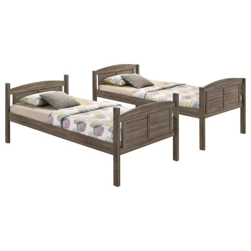 Flynn Wood Twin Over Full Bunk Bed Weathered Brown-zoom-