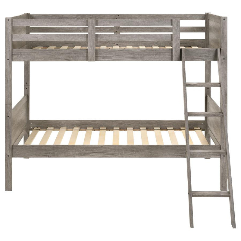 Ryder Wood Twin Over Twin Bunk Bed Weathered Taupe-zoom-