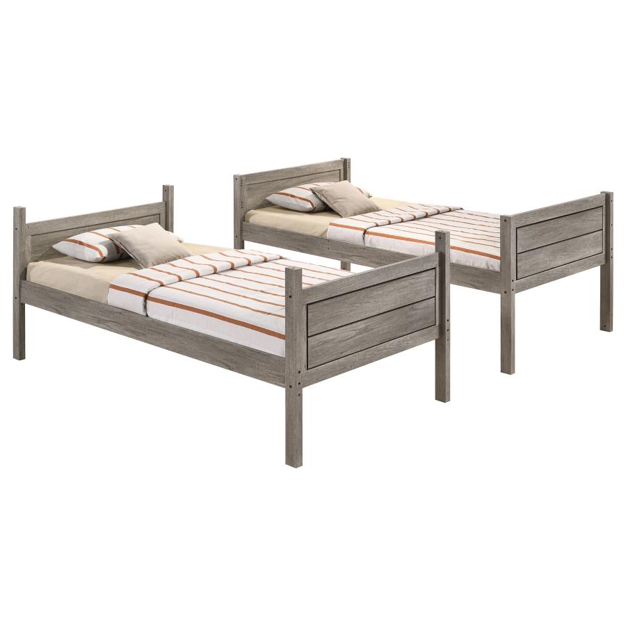 Ryder Wood Twin Over Twin Bunk Bed Weathered Taupe-zoom-6