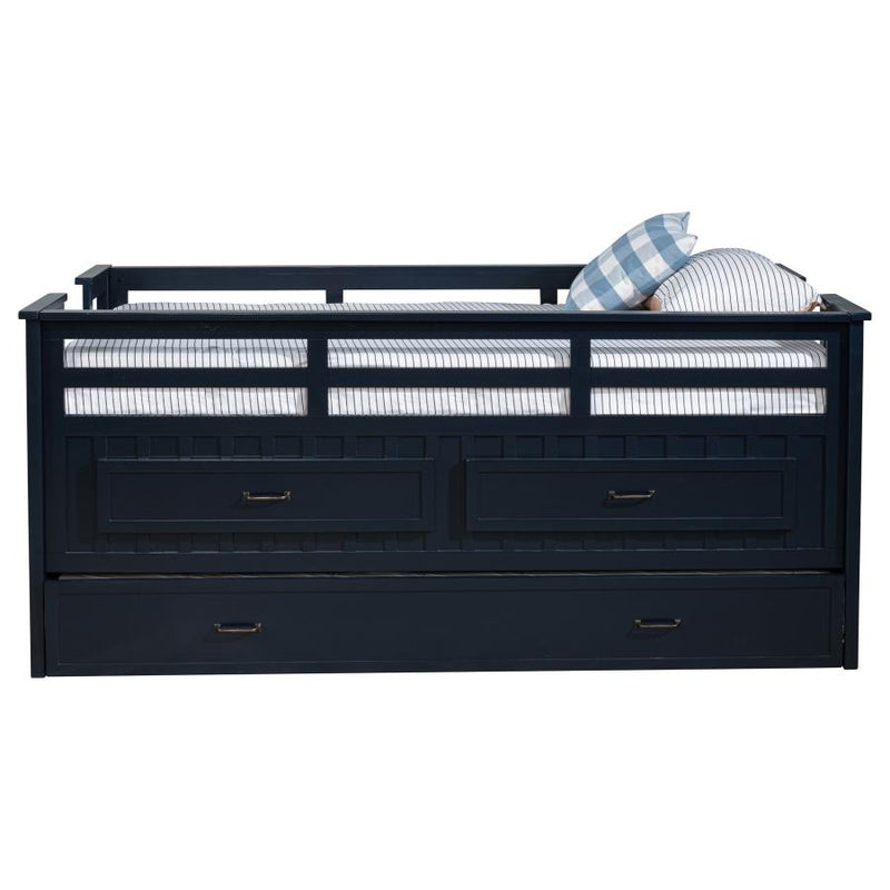 Carlsbad Wood Twin Captains Bed With Trundle Navy Blue-zoom-