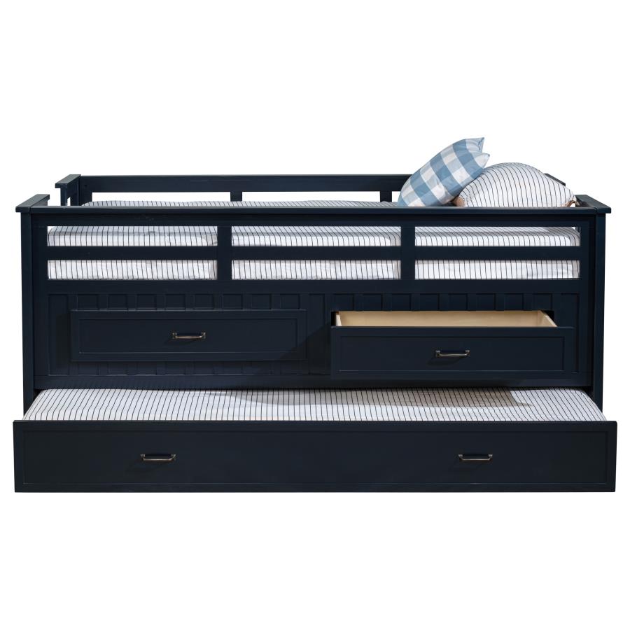 Carlsbad Wood Twin Captains Bed With Trundle Navy Blue-zoom-6