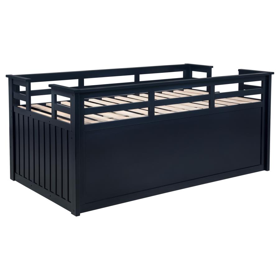 Carlsbad Wood Twin Captains Bed With Trundle Navy Blue-9