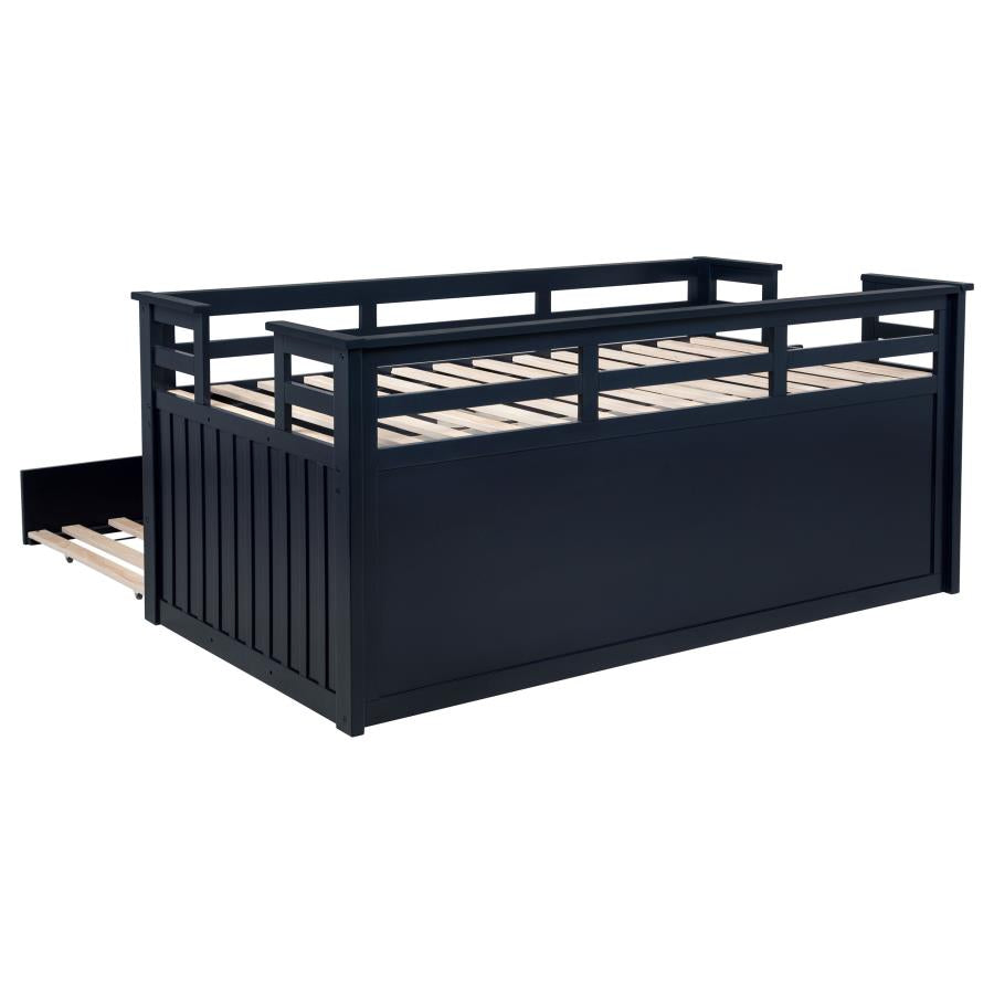Carlsbad Wood Twin Captains Bed With Trundle Navy Blue-zoom-10