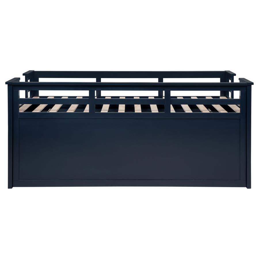 Carlsbad Wood Twin Captains Bed With Trundle Navy Blue-11