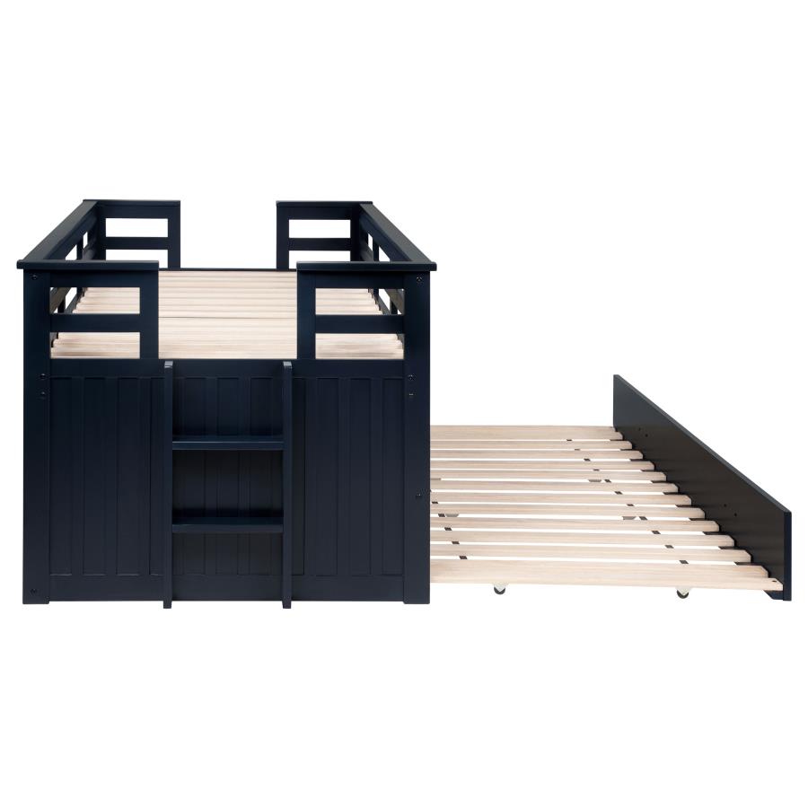 Carlsbad Wood Twin Captains Bed With Trundle Navy Blue-13