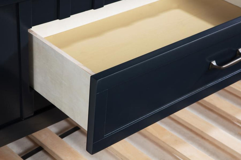 Carlsbad Wood Twin Captains Bed With Trundle Navy Blue-zoom-