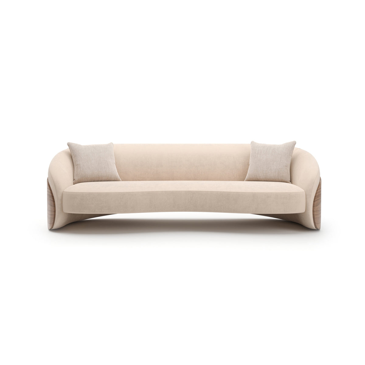 Caracole Fleur Wood Back Sofa – front view – Lusso Furniture Miami