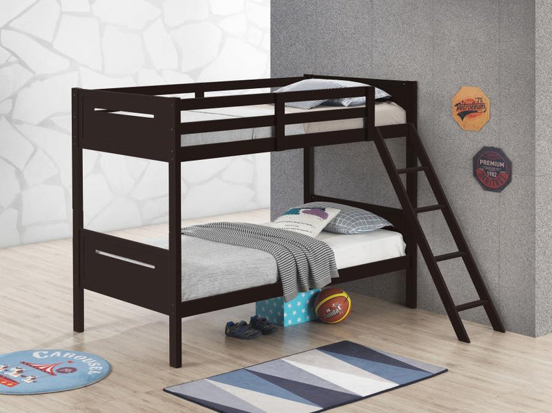 Littleton Wood Twin Over Twin Bunk Bed Espresso-zoom-
