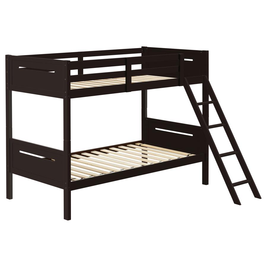 Littleton Wood Twin Over Twin Bunk Bed Espresso-1