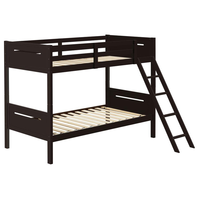 Littleton Wood Twin Over Twin Bunk Bed Espresso-zoom-