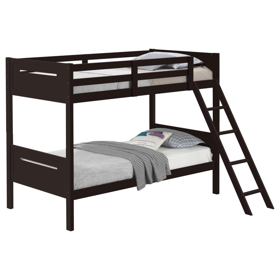 Littleton Wood Twin Over Twin Bunk Bed Espresso-3