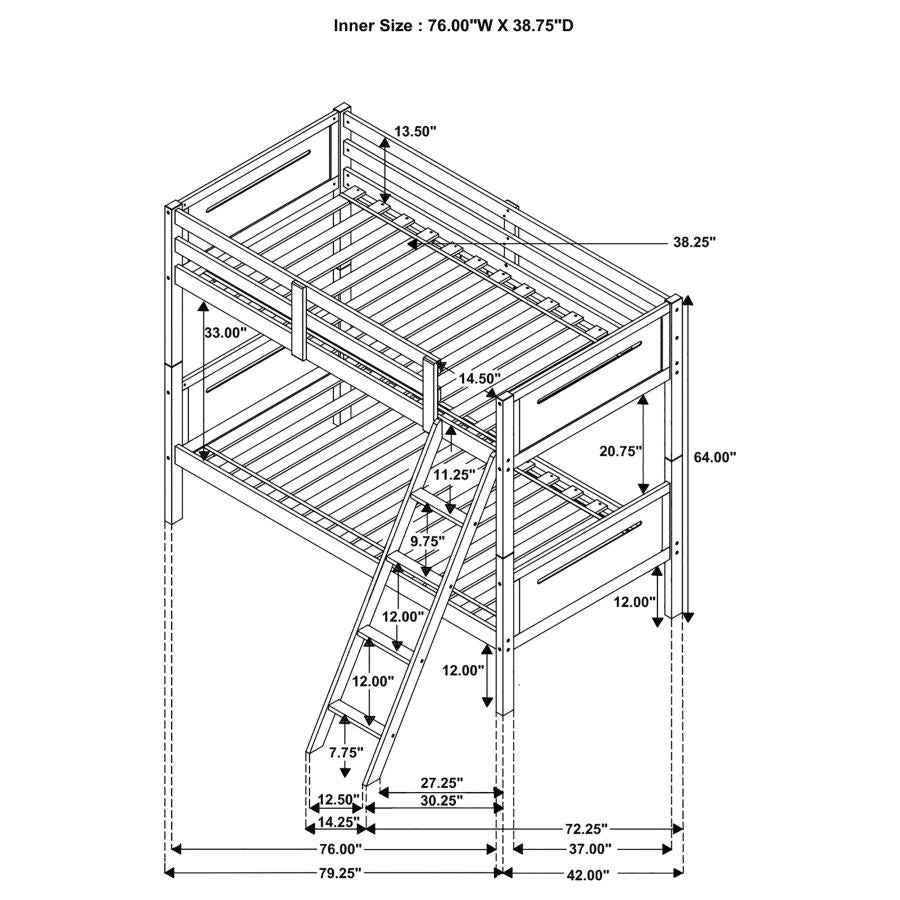 Littleton Wood Twin Over Twin Bunk Bed Espresso-7