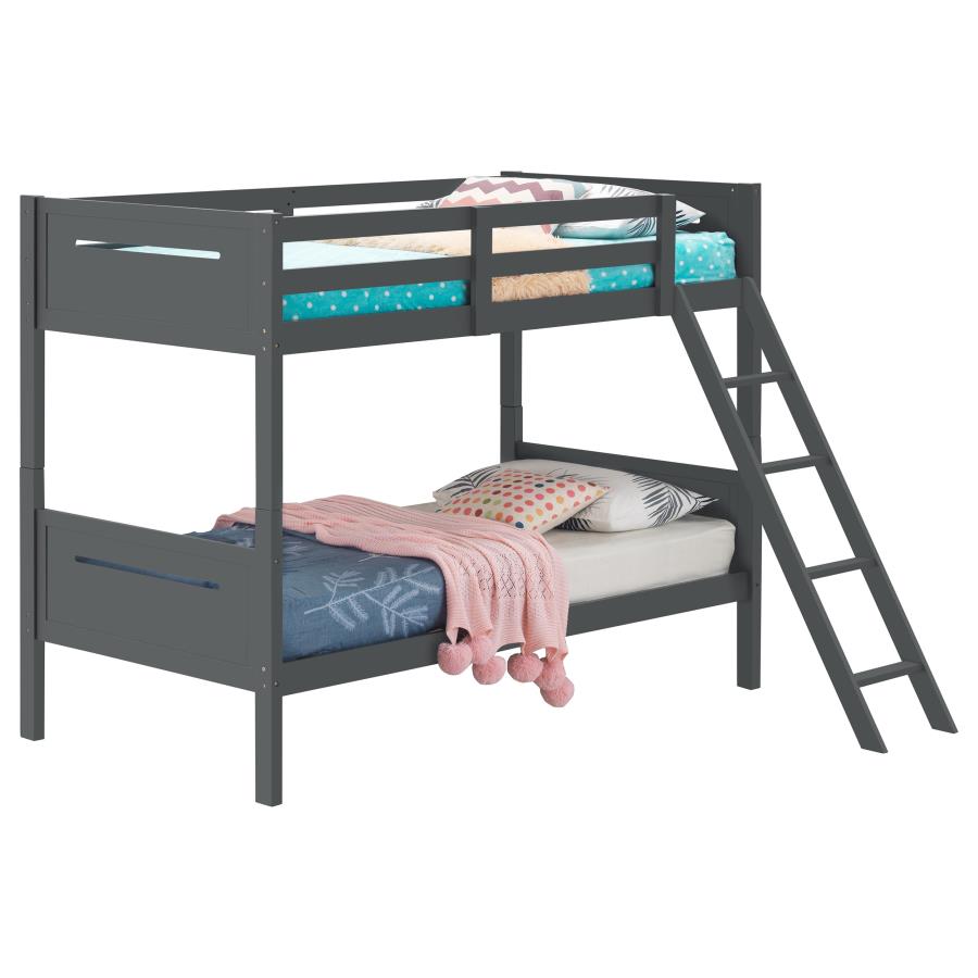 Littleton Wood Twin Over Twin Bunk Bed Grey-zoom-3