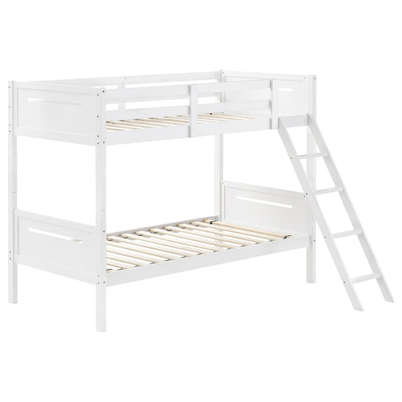 Littleton Wood Twin Over Twin Bunk Bed White-zoom-