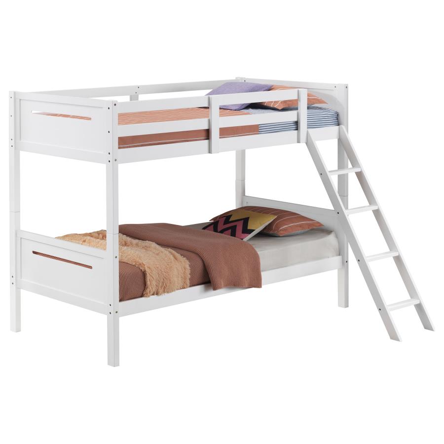 Littleton Wood Twin Over Twin Bunk Bed White-3