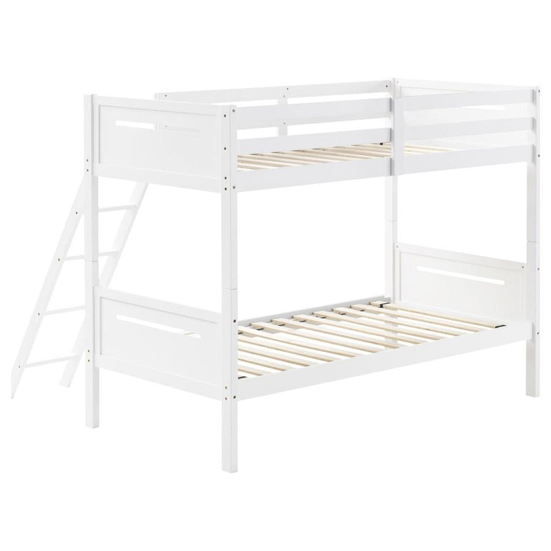 Littleton Wood Twin Over Twin Bunk Bed White-zoom-