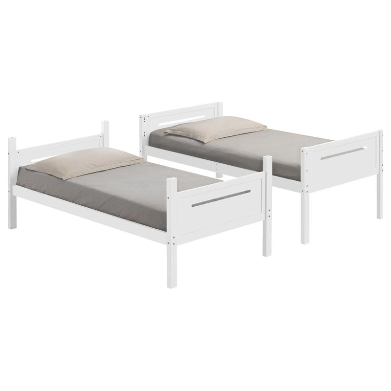 Littleton Wood Twin Over Twin Bunk Bed White-zoom-