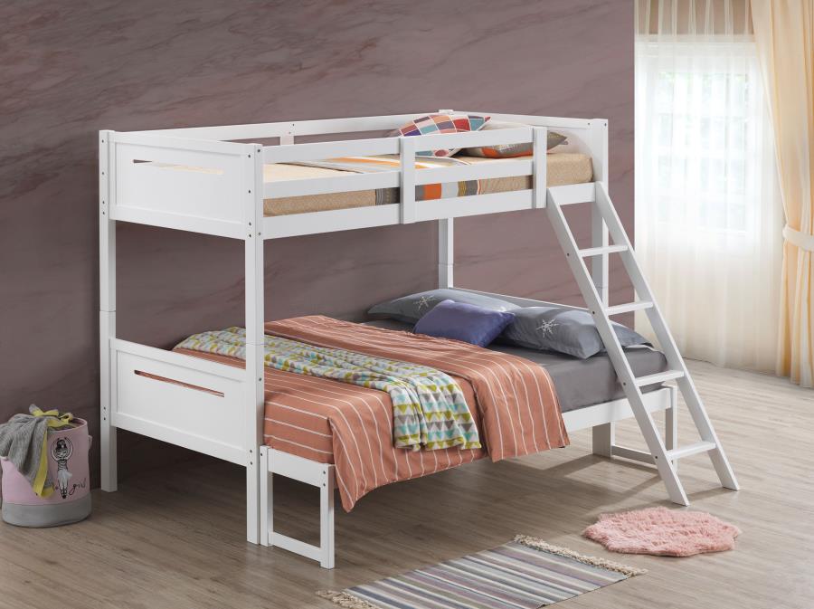 Littleton Wood Twin Over Full Bunk Bed White-zoom-2