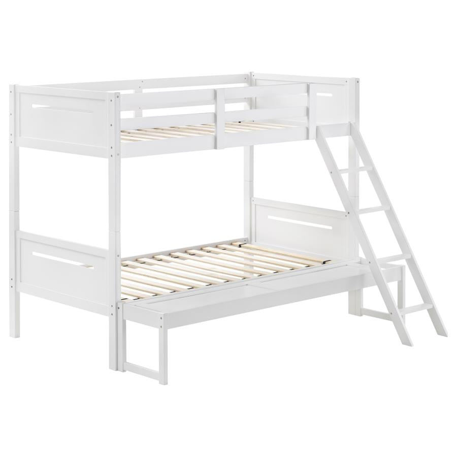 Littleton Wood Twin Over Full Bunk Bed White-zoom-1