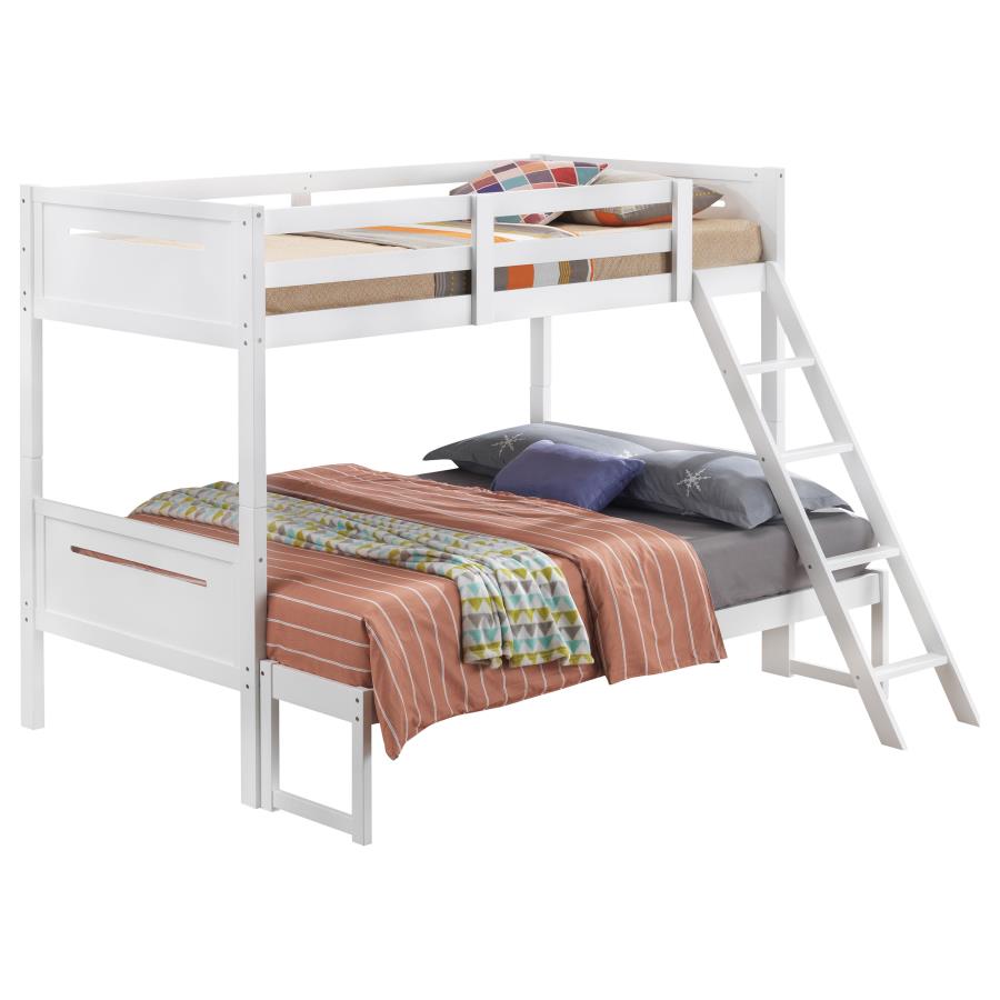 Littleton Wood Twin Over Full Bunk Bed White-zoom-3