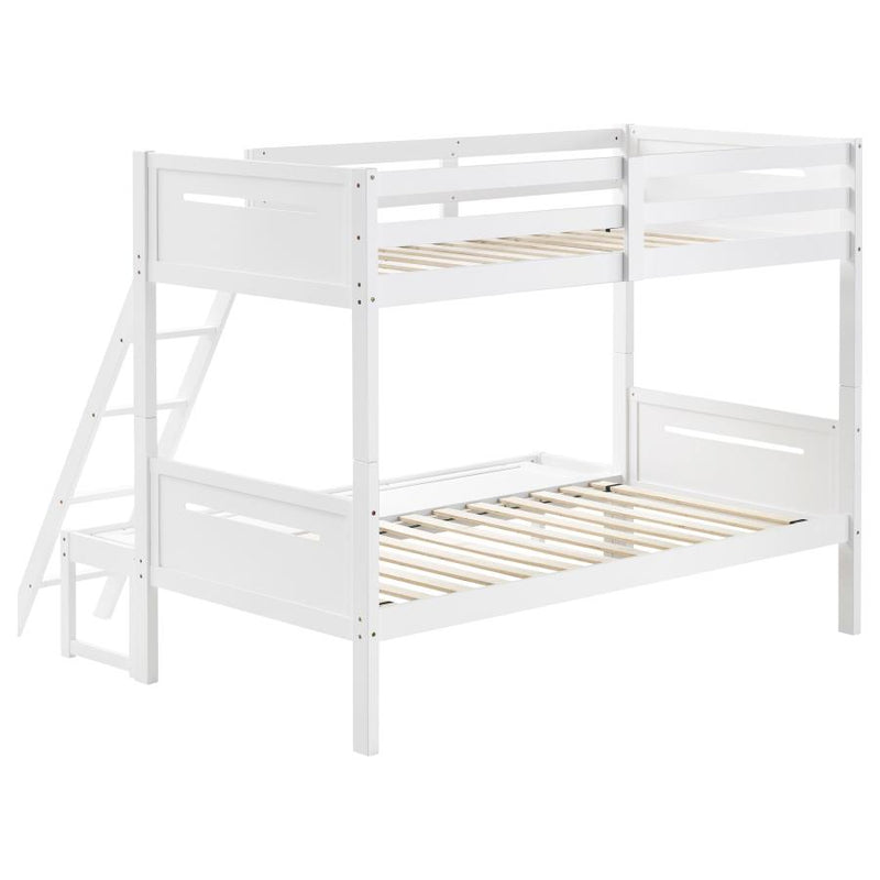 Littleton Wood Twin Over Full Bunk Bed White-zoom-