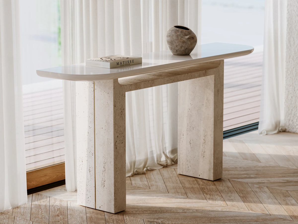 Caracole Overlap Open Console Table – detail – Lusso Furniture Miami