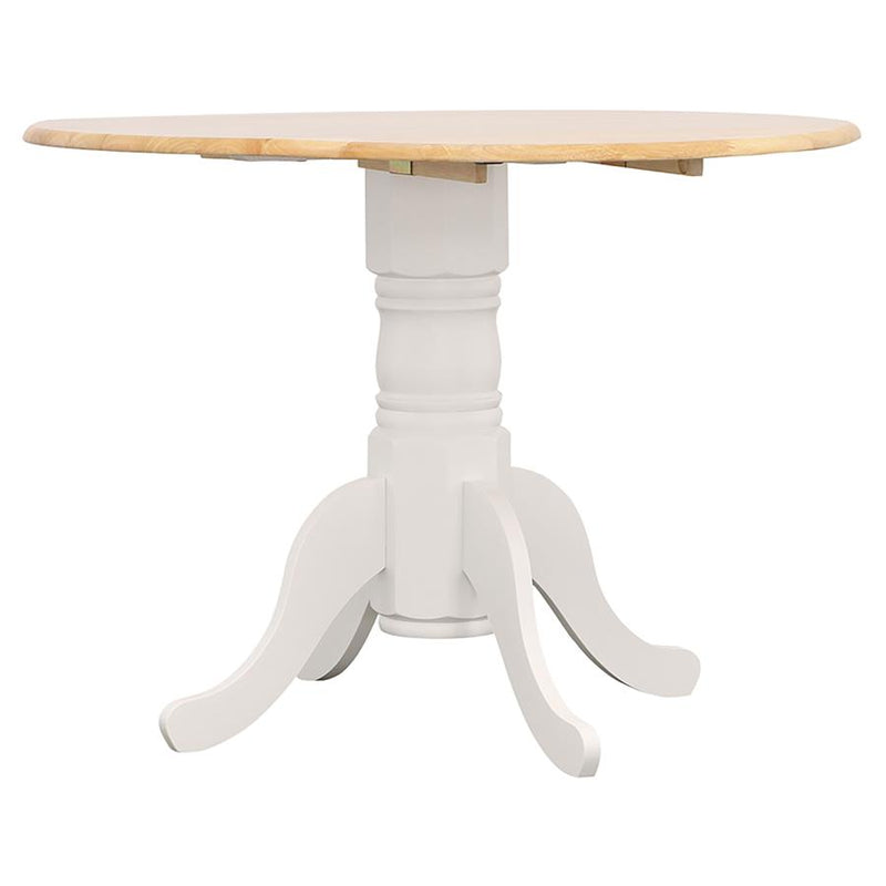 Allison 5-piece Round Drop Leaf Dining Table Set White-zoom-