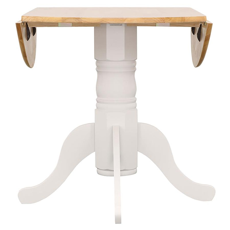 Allison 5-piece Round Drop Leaf Dining Table Set White-zoom-