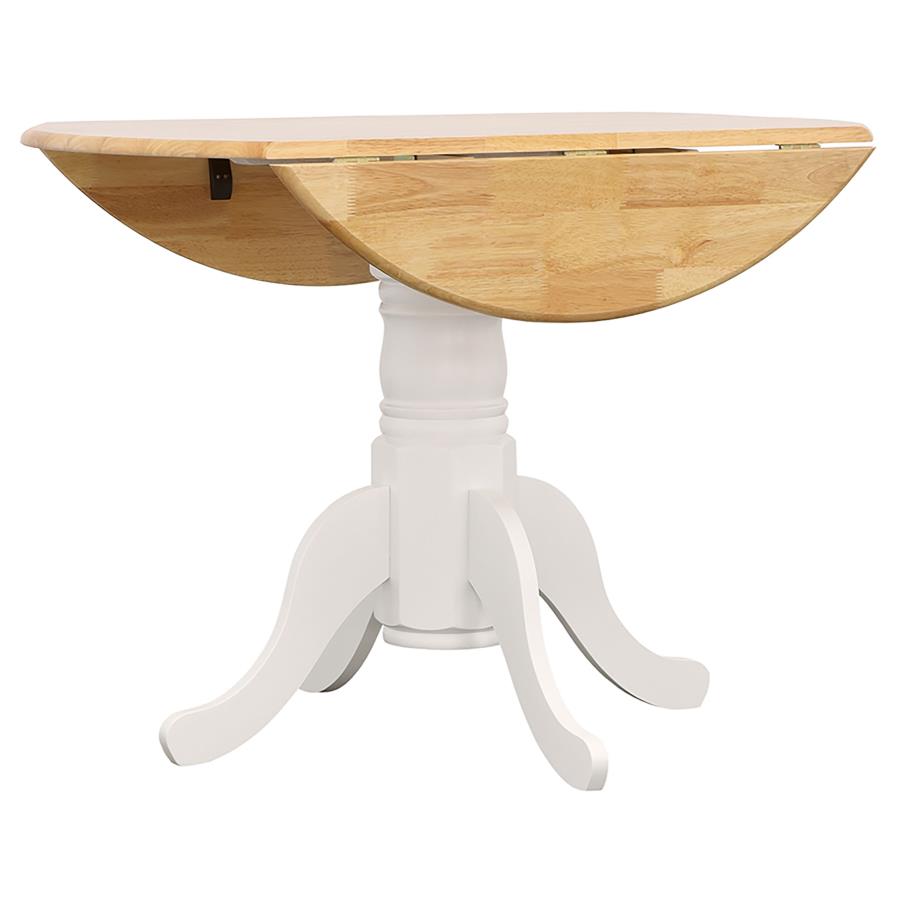 Allison Round 40-inch Drop Leaf Extension Dining Table White-zoom-3