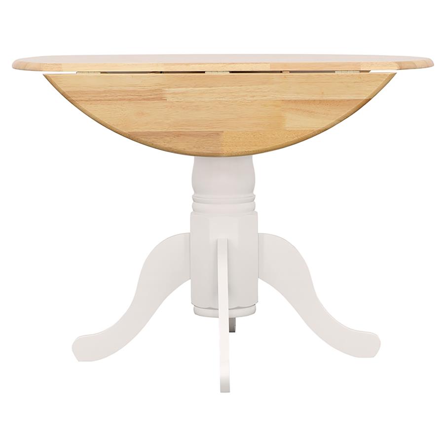 Allison Round 40-inch Drop Leaf Extension Dining Table White-zoom-5
