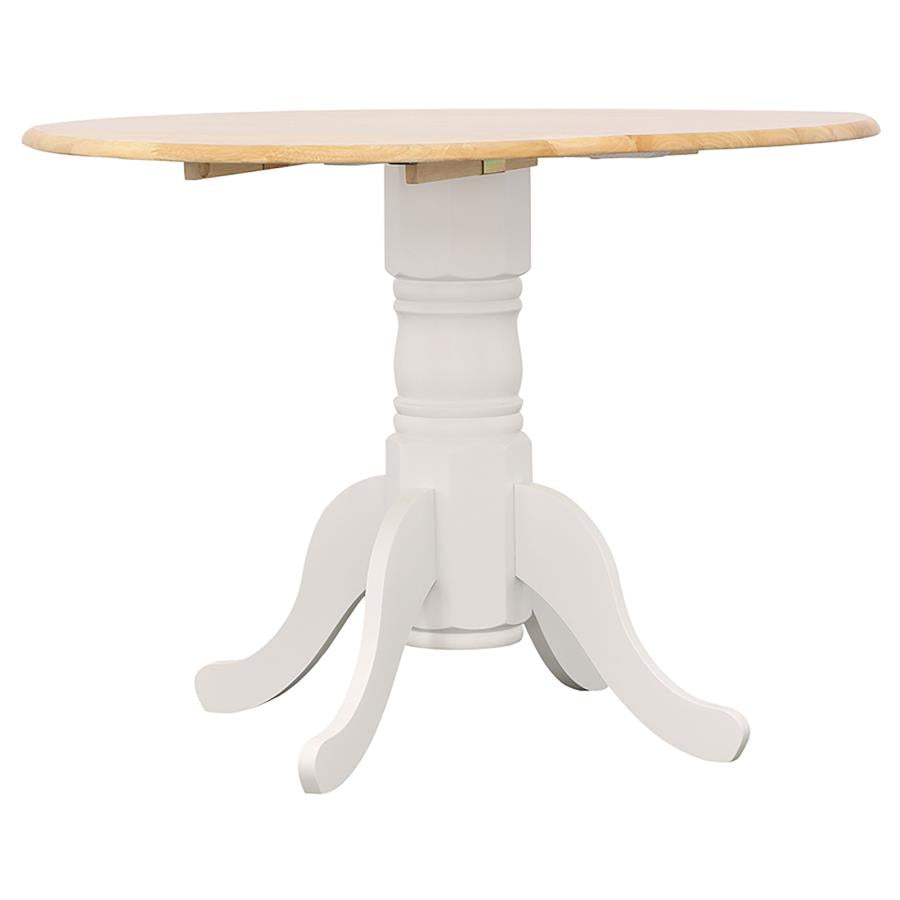 Allison Round 40-inch Drop Leaf Extension Dining Table White-6