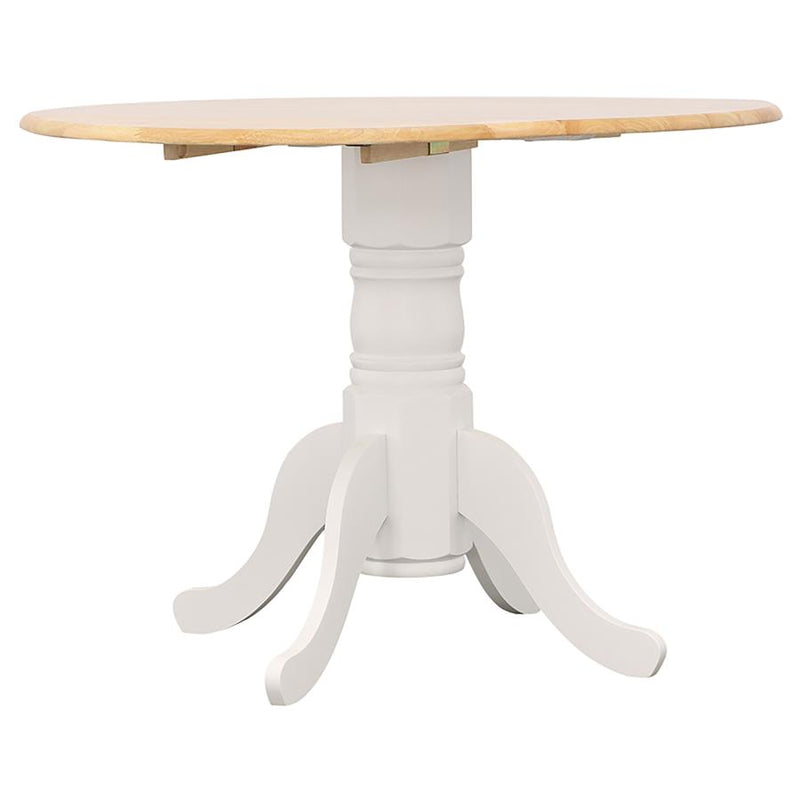 Allison Round 40-inch Drop Leaf Extension Dining Table White-zoom-