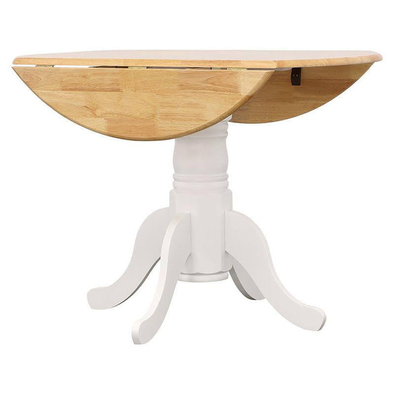 Allison Round 40-inch Drop Leaf Extension Dining Table White-zoom-