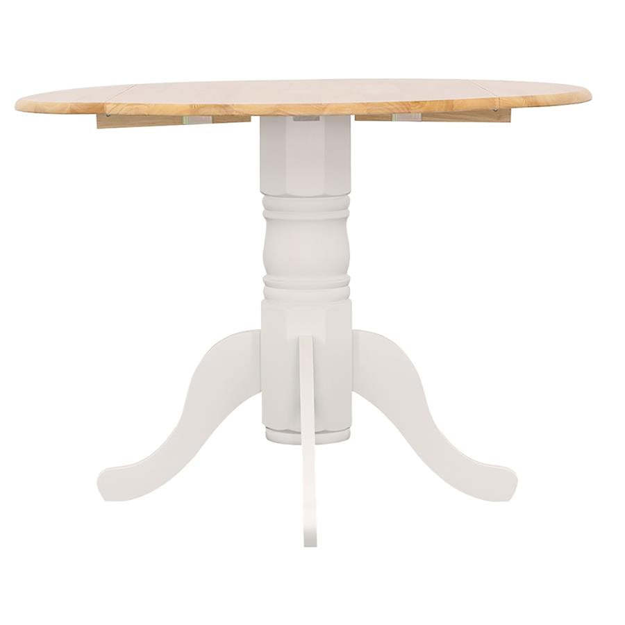Allison Round 40-inch Drop Leaf Extension Dining Table White-8