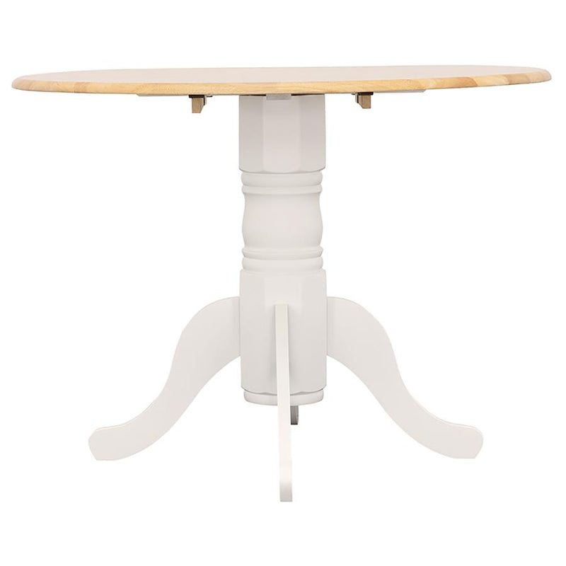 Allison Round 40-inch Drop Leaf Extension Dining Table White-zoom-