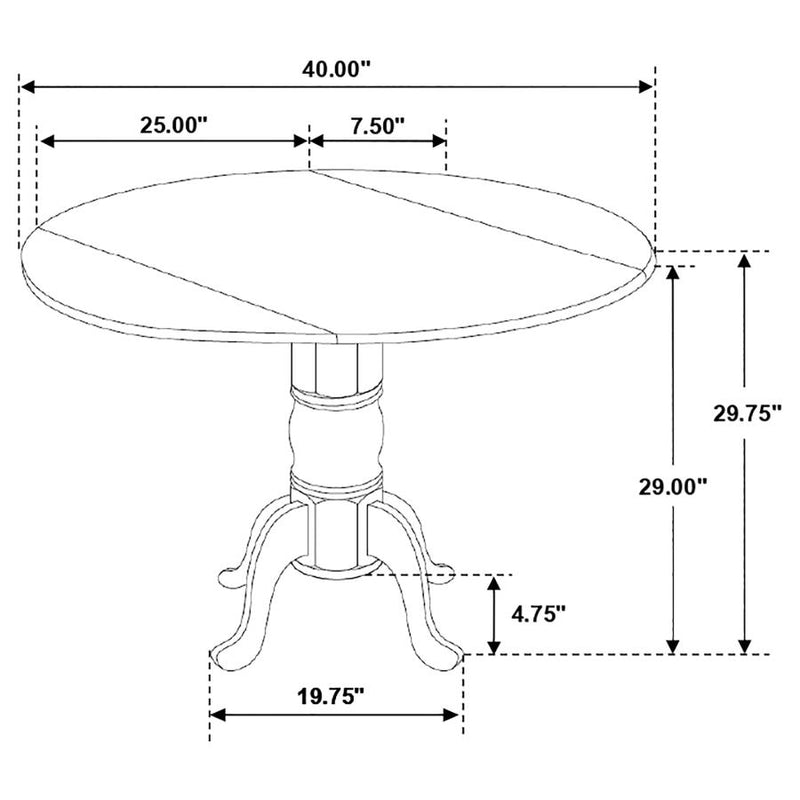Allison Round 40-inch Drop Leaf Extension Dining Table White-zoom-