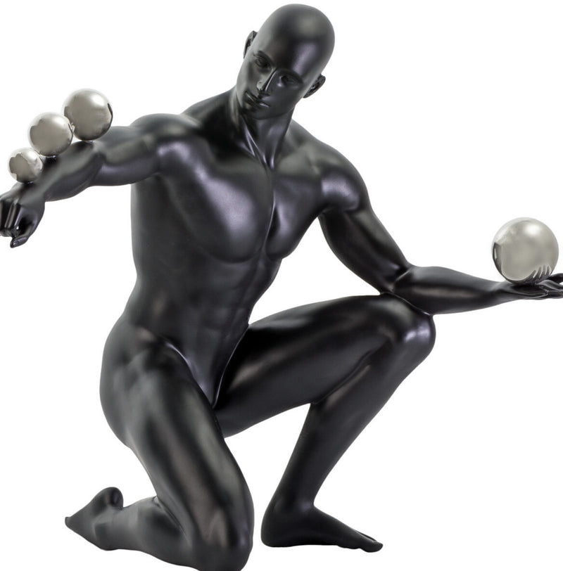Jean Sculpture // Matte Black and Steel-zoom-