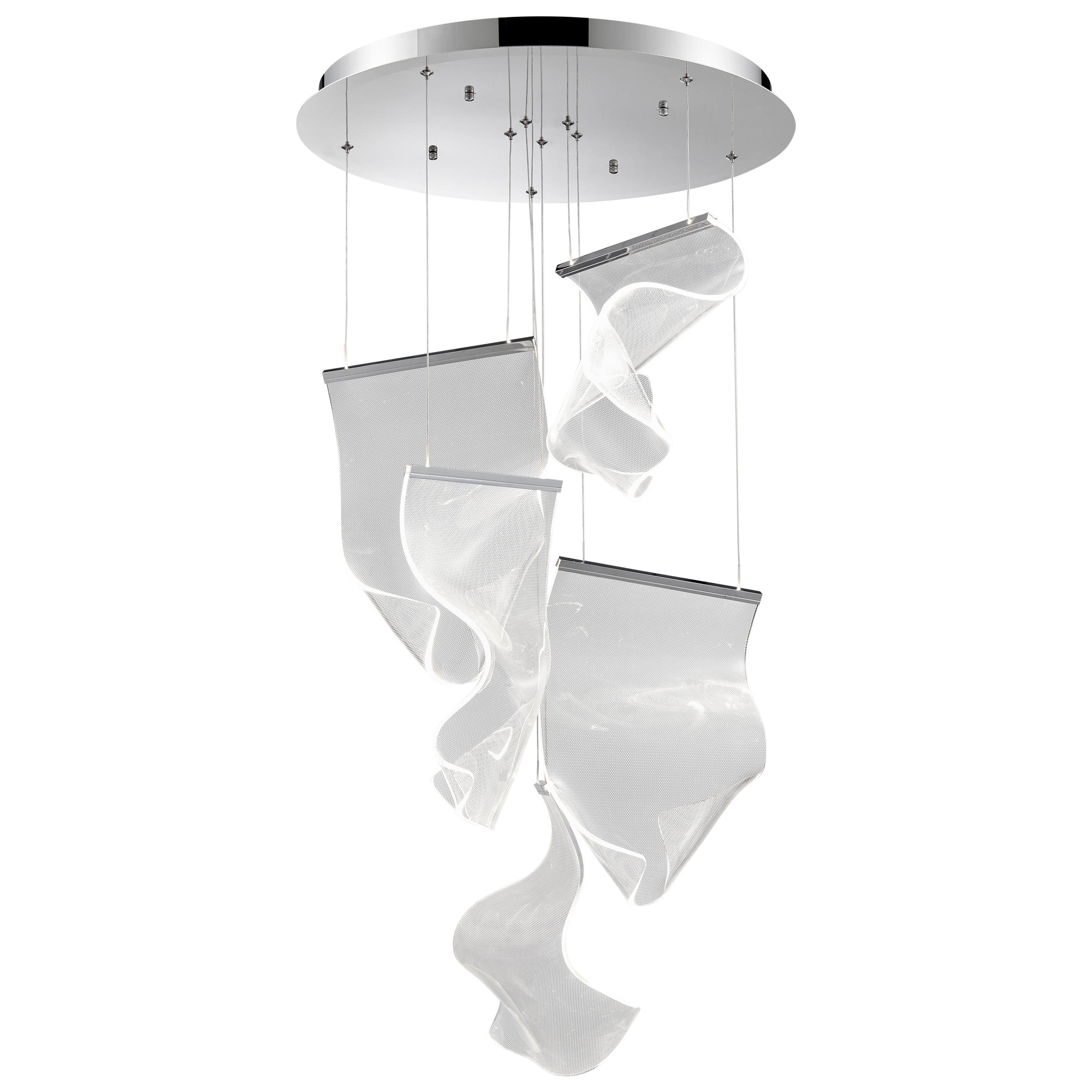 Acrylic Lace 5 Light Chandelier // Chrome-zoom-1