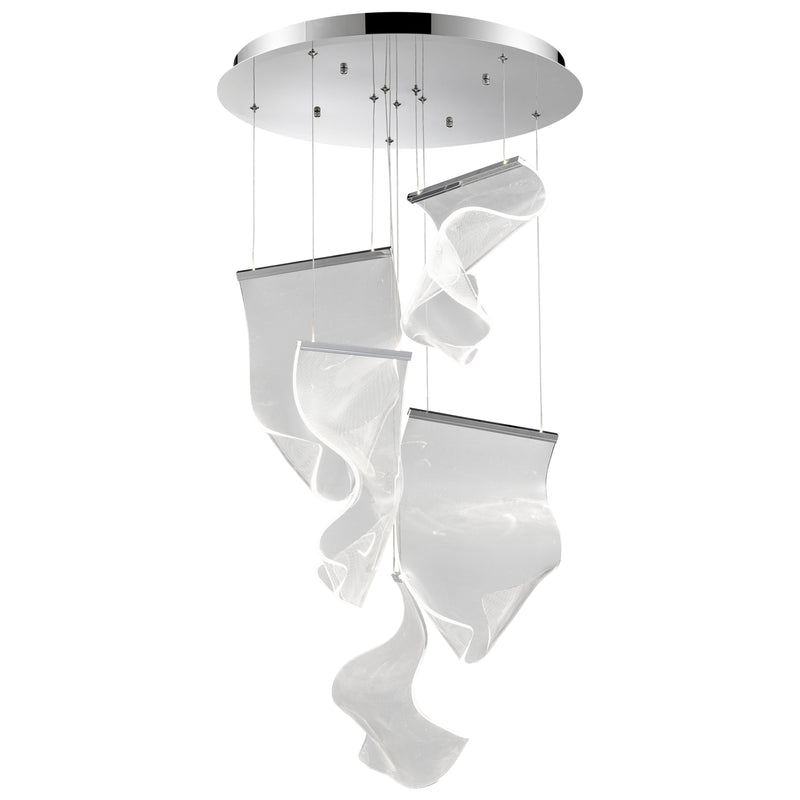 Acrylic Lace 5 Light Chandelier // Chrome-zoom-